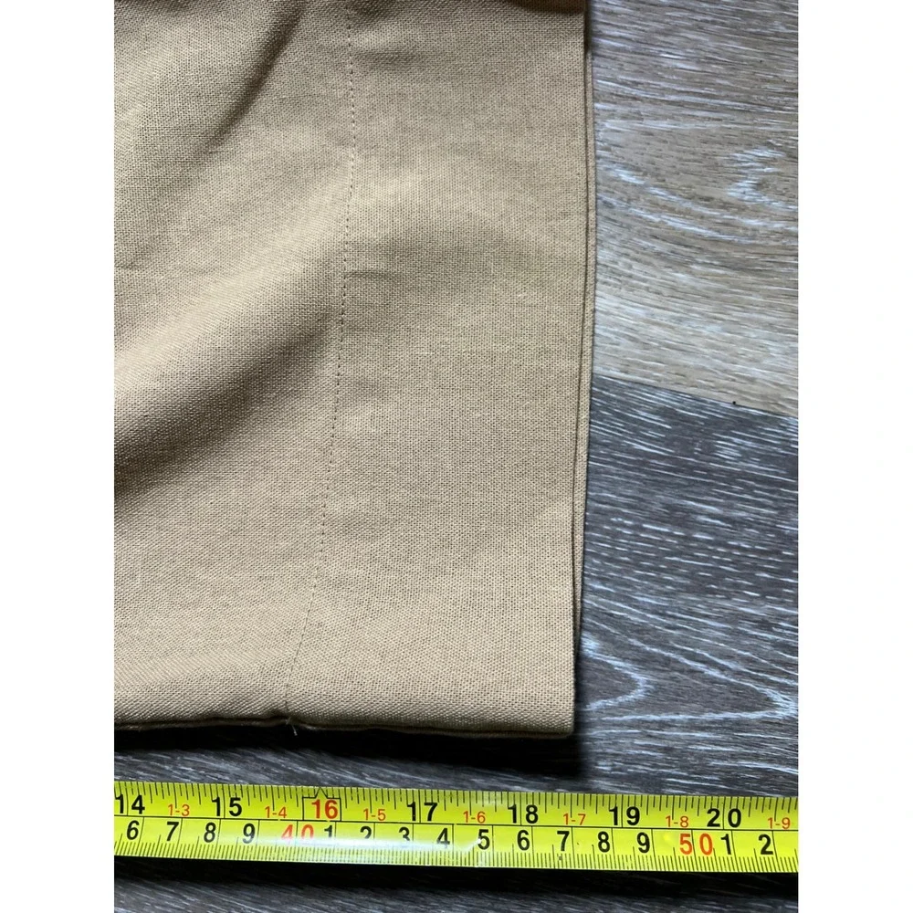 Unbranded‎ Tan Cotton Cropped Wide Leg Pants XL Elastic Waist Pockets Camel